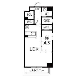 1LDK 間取り図
