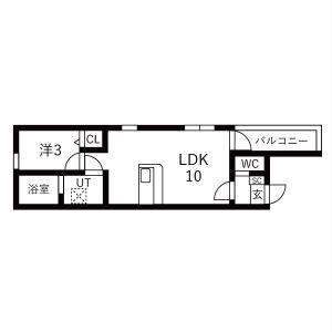 1LDK 間取り図