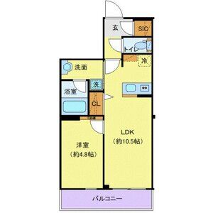 1LDK 間取り図