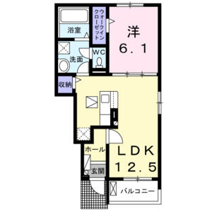 1LDK 間取り図