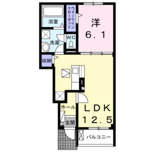 1LDK 間取り図