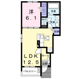 1LDK 間取り図