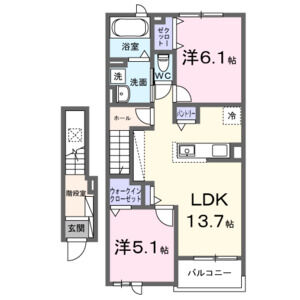 2LDK 間取り図