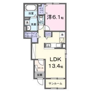1LDK 間取り図