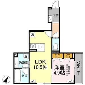 1LDK 間取り図