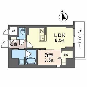 1LDK 間取り図