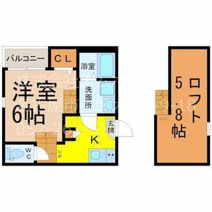 1K 間取り図