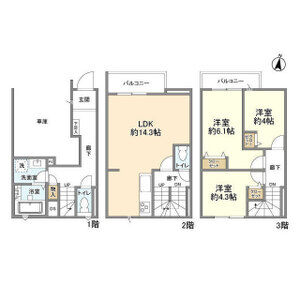 3LDK 間取り図