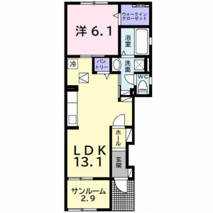 1LDK 間取り図