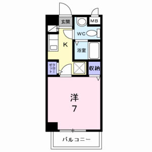 1K 間取り図