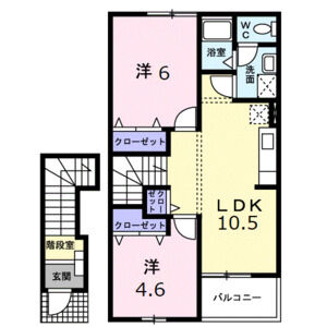 2LDK 間取り図