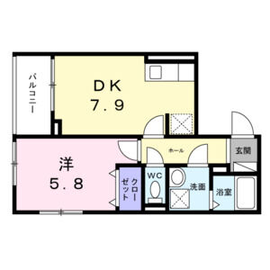 1DK 間取り図