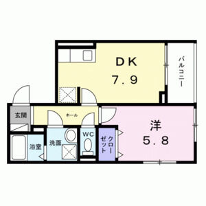 1DK 間取り図