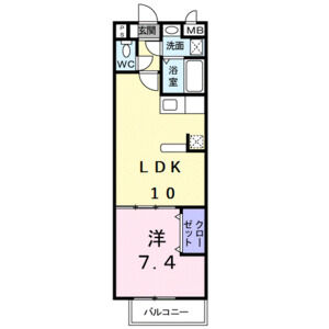 1LDK 間取り図