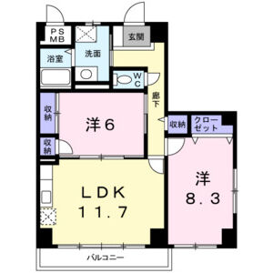 2LDK 間取り図