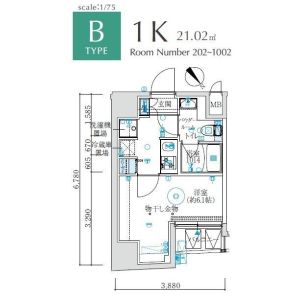 1K 間取り図