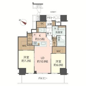 2LDK 間取り図
