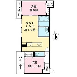 2LDK 間取り図