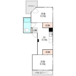 2DK 間取り図
