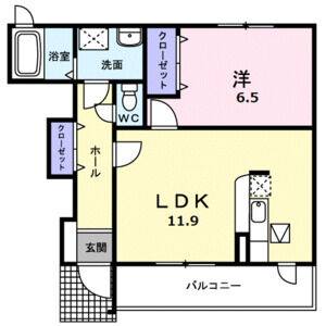 1LDK 間取り図