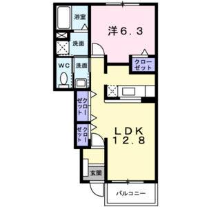 1LDK 間取り図
