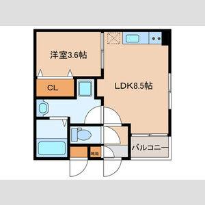 1LDK 間取り図