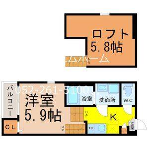 1K 間取り図