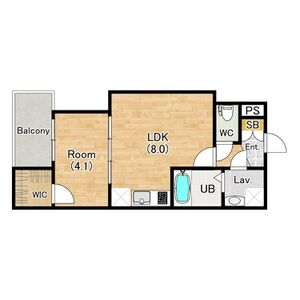 1LDK 間取り図