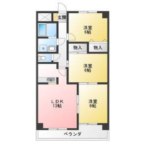 3LDK 間取り図