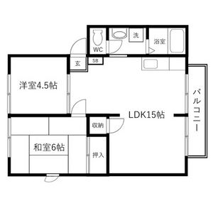 2LDK 間取り図