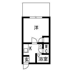 1K 間取り図