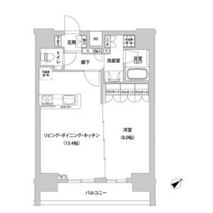 1LDK 間取り図