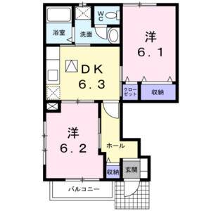 2DK 間取り図