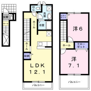 2LDK 間取り図