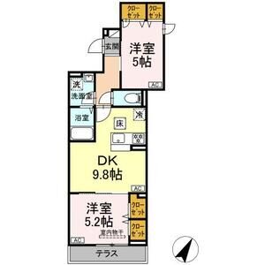 2DK 間取り図