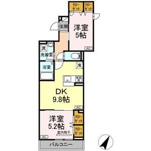 2DK 間取り図