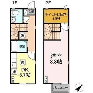 1DK 間取り図
