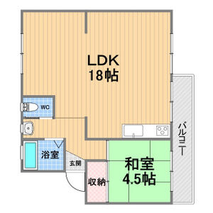 1LDK 間取り図