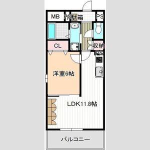 1LDK 間取り図