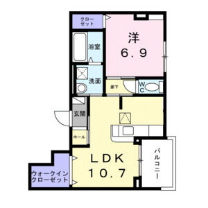 1LDK 間取り図