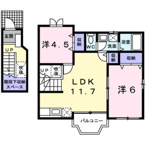 2LDK 間取り図