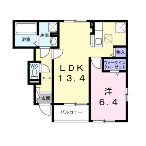 1LDK 間取り図