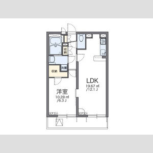 1LDK 間取り図