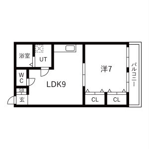 1LDK 間取り図