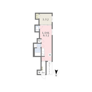1LDK 間取り図