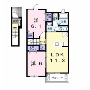 2LDK 間取り図