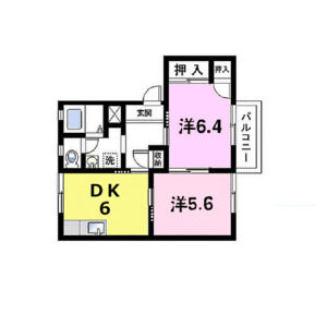 2DK 間取り図