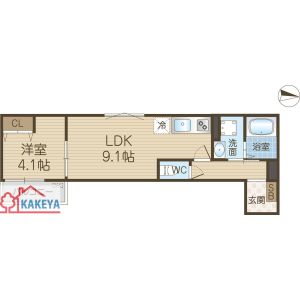 1LDK 間取り図