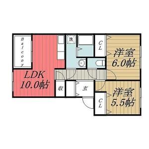 2LDK 間取り図