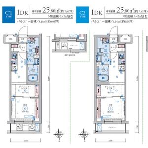 1DK 間取り図